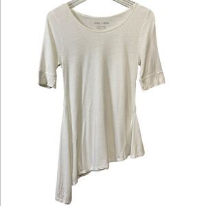 Anthropologie Pure + Good Tunic Shirt Asymmetrical Hem White Small